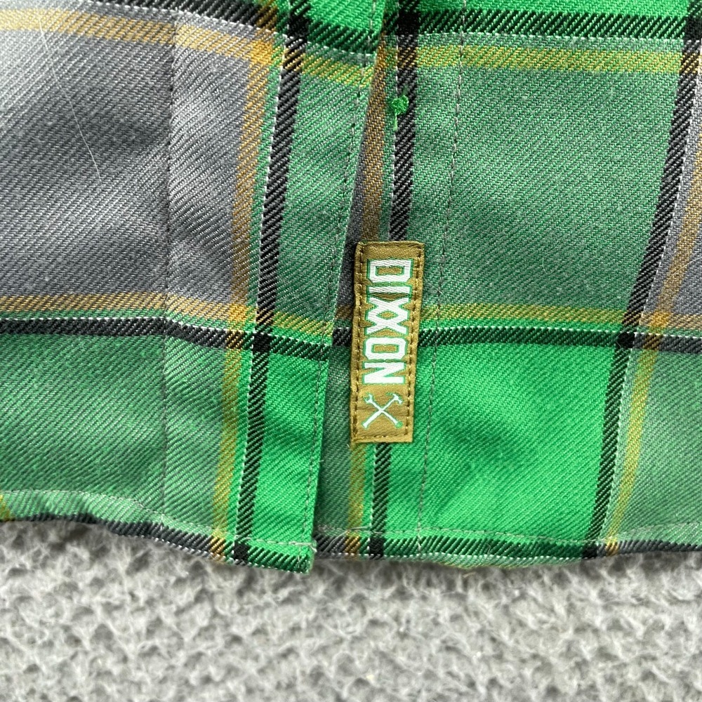 Dixxon Flannel Company Shirt Womens S Plaid Green Gray The Auld Pub Long Sleeve - Picture 8 of 15